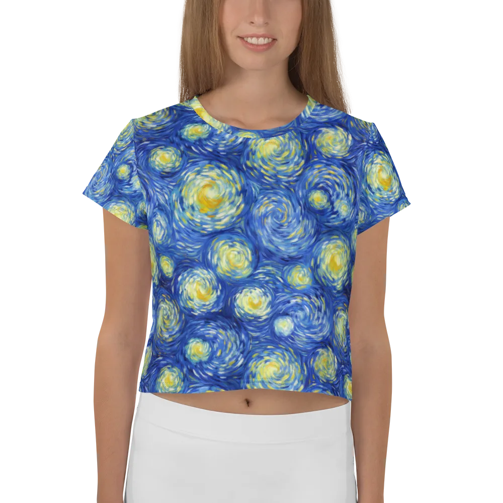 Golden Galaxies on Crop Tee — Front