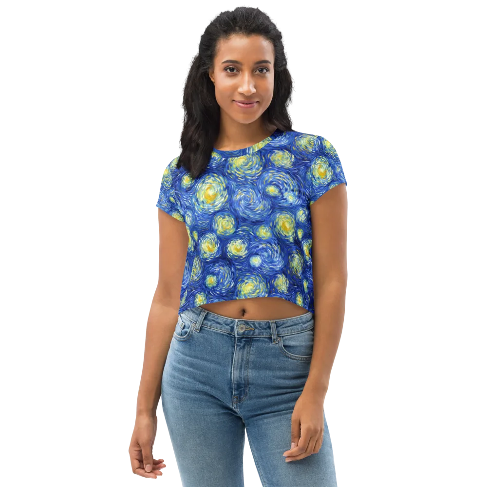 Golden Galaxies on Crop Tee — Front