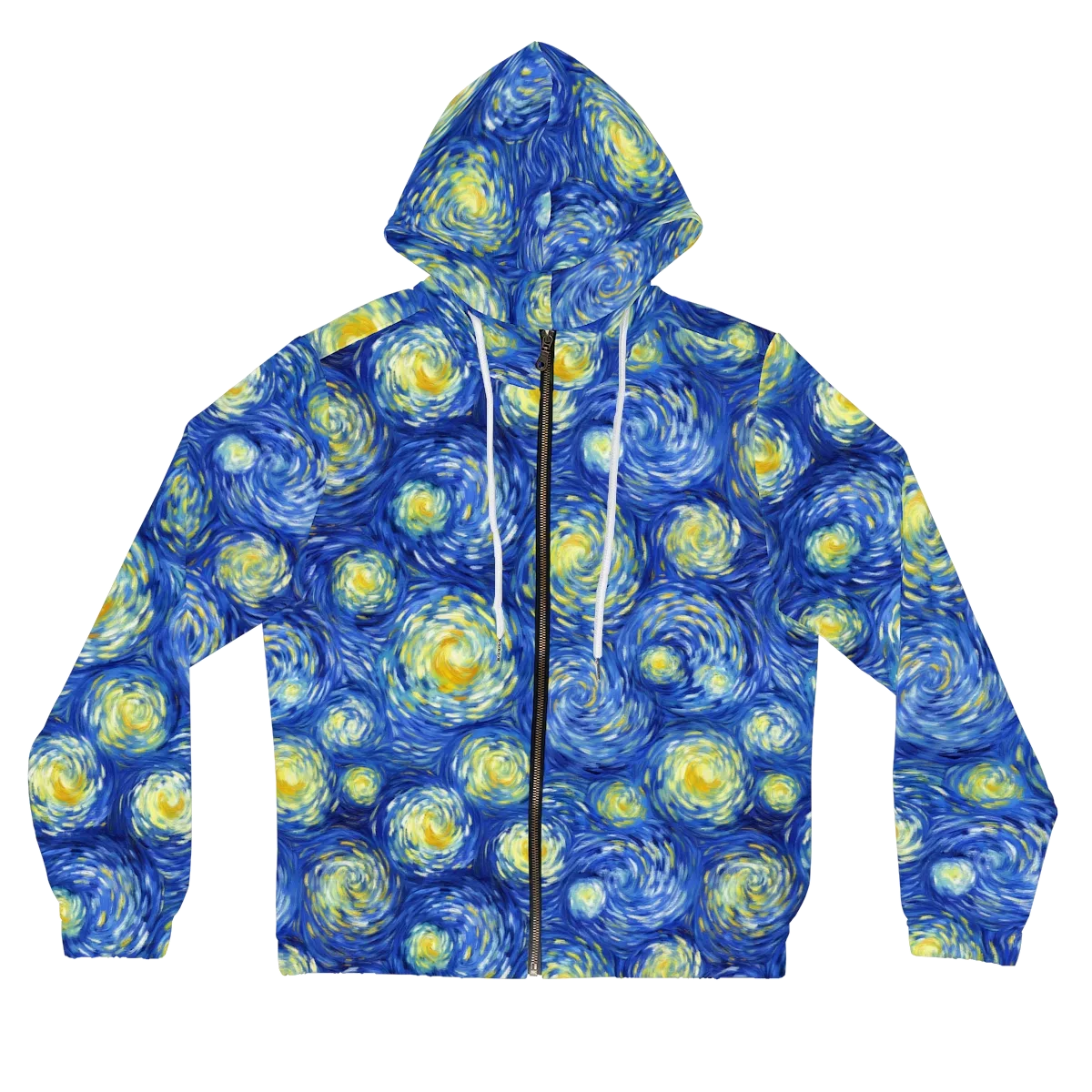 Golden Galaxies on Women's Full-Zip Hoodie — Front
