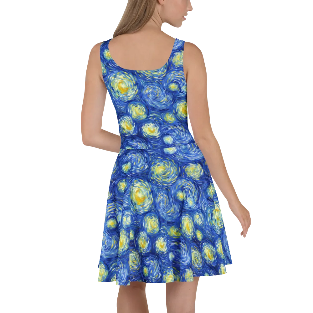Golden Galaxies on Skater Dress — Back