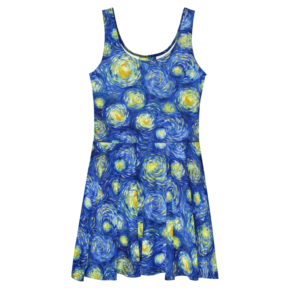 Golden Galaxies on Skater Dress — Front