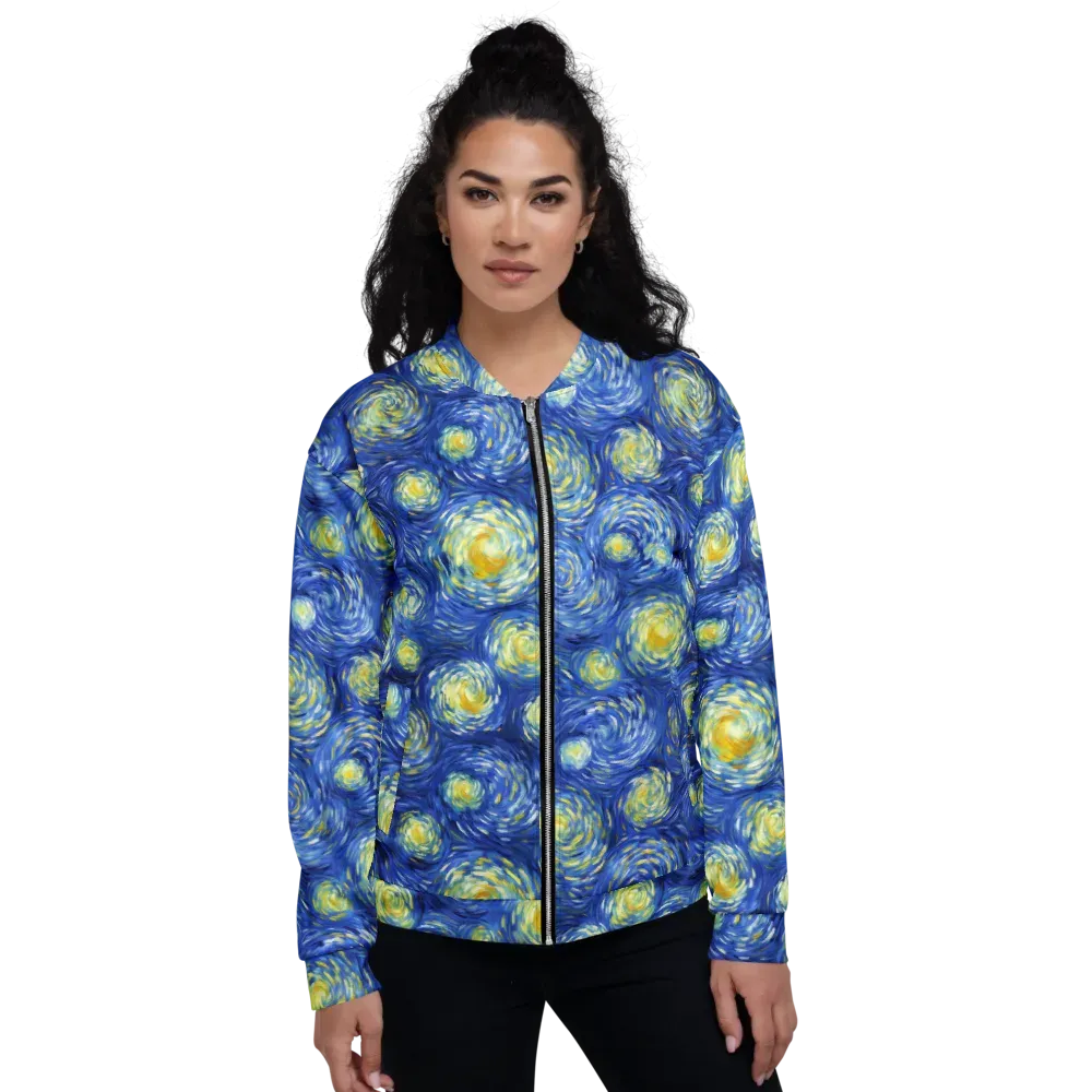 Golden Galaxies on Bomber Jacket — Front