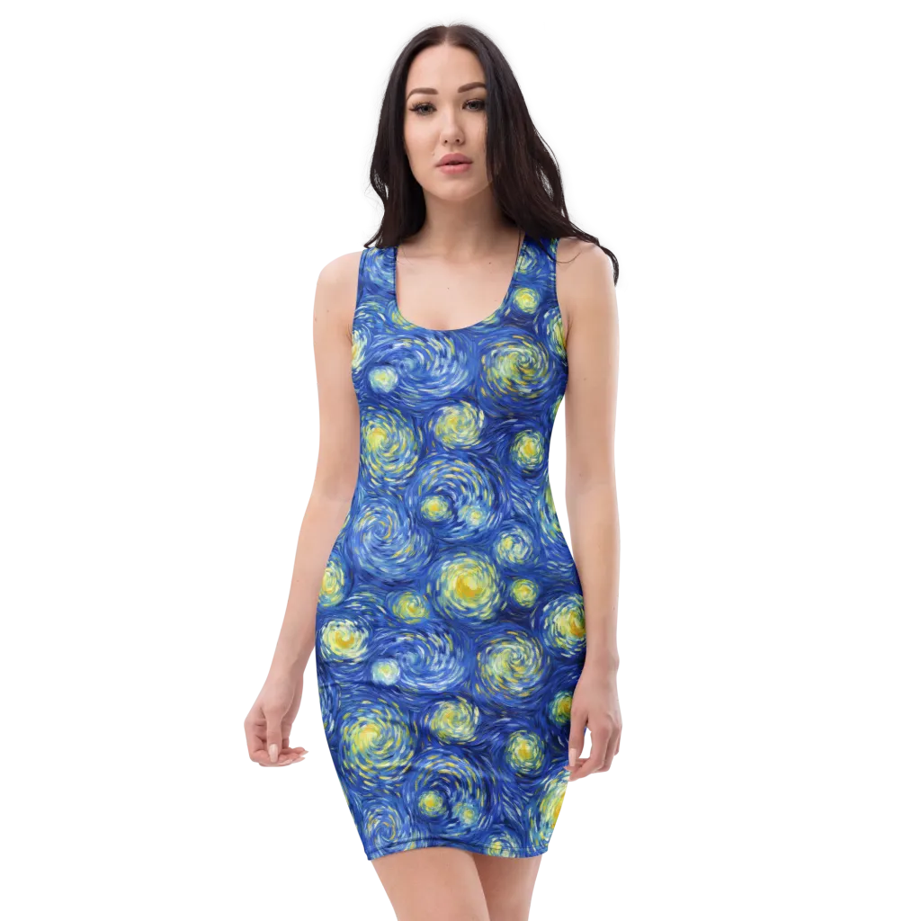 Golden Galaxies on Bodycon Dress — Front