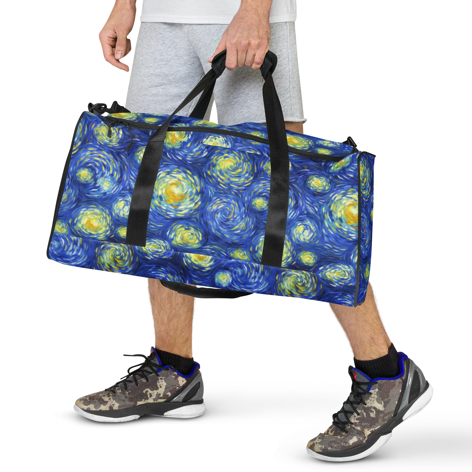 Golden Galaxies on Duffle Bag — Front