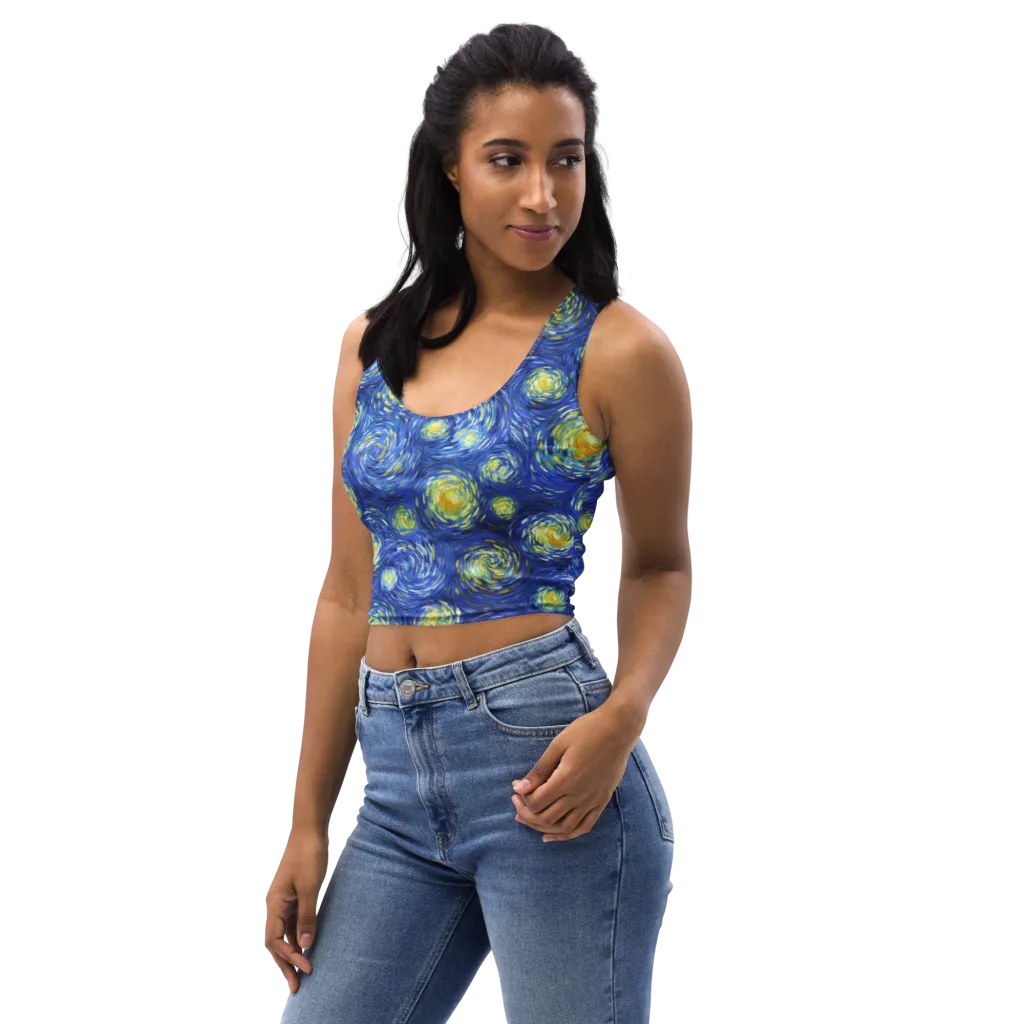 Golden Galaxies on Crop Top — Left Front