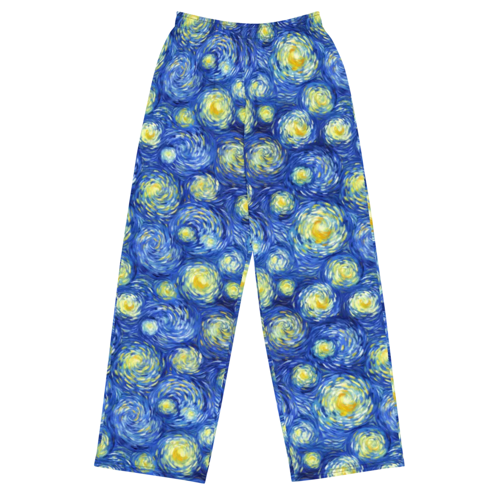 Golden Galaxies on Wide-Leg Pants — Front