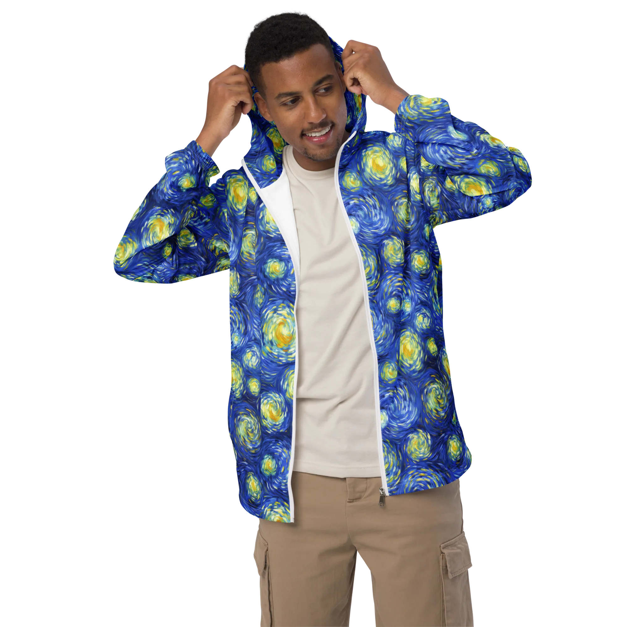 Golden Galaxies on Men's Windbreaker — Front