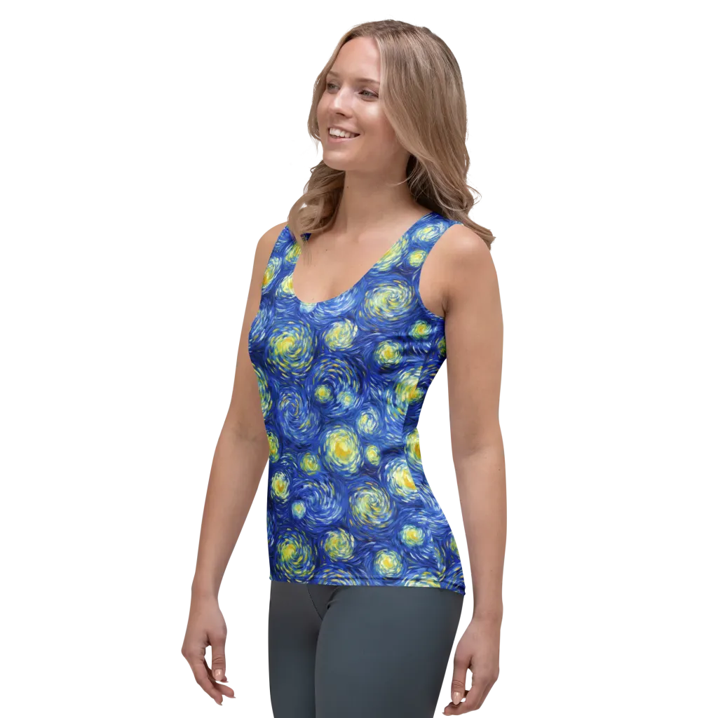 Golden Galaxies on Women's Tank Top — Left Front