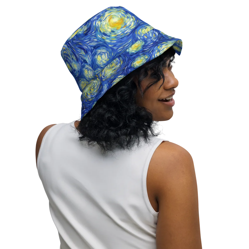Golden Galaxies on Reversible Bucket Hat — Right Outside