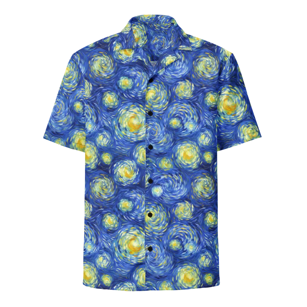 Golden Galaxies on Button Shirt — Front