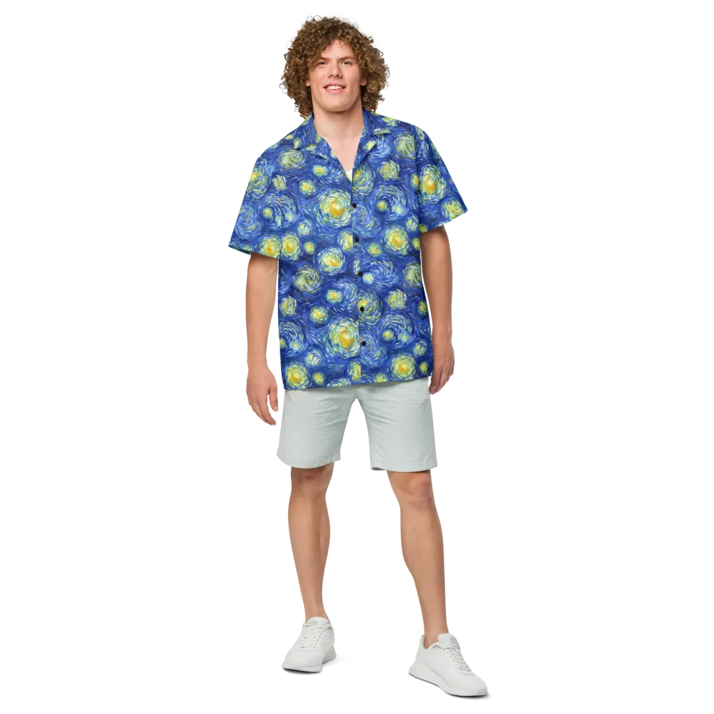 Golden Galaxies on Button Shirt — Front