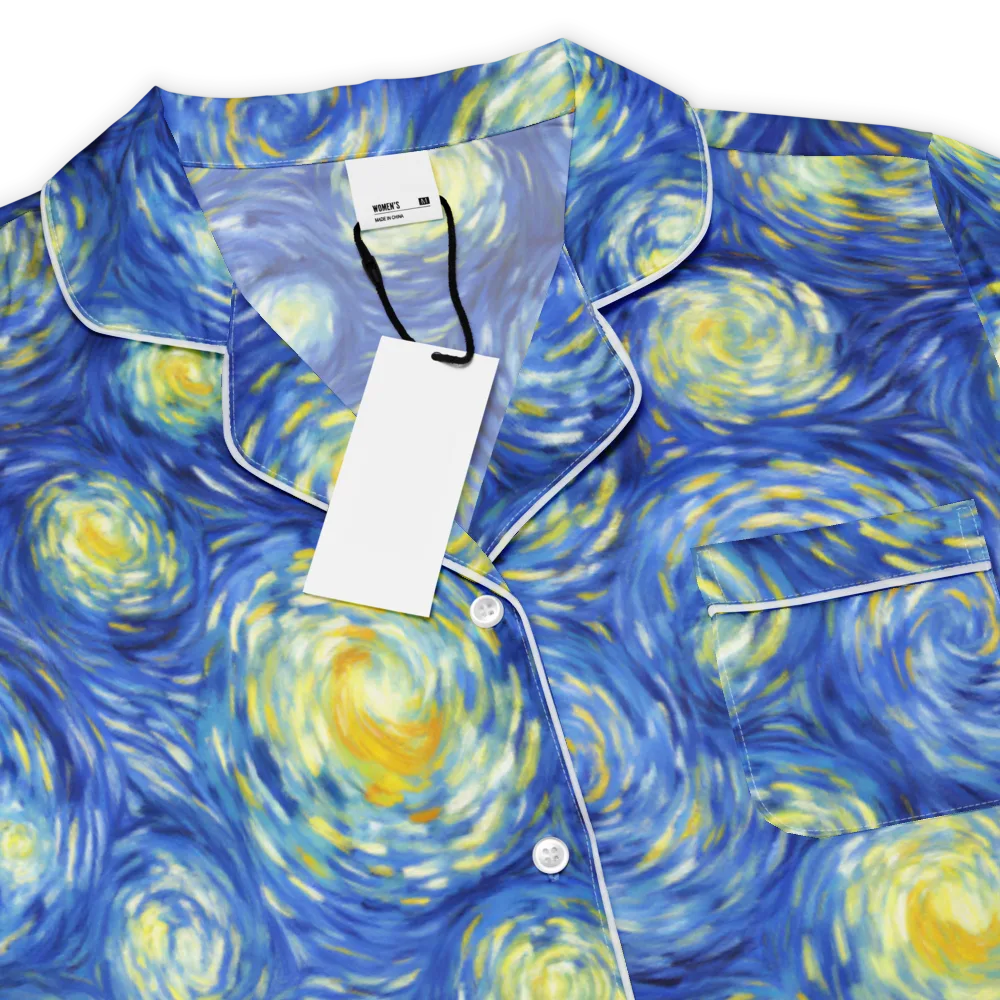 Golden Galaxies on Women's Short Sleeve Pajama Top — Product details