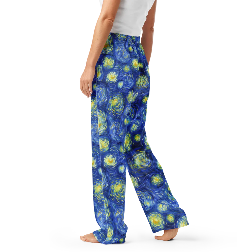 Golden Galaxies on Women's Pajama Pants — Left