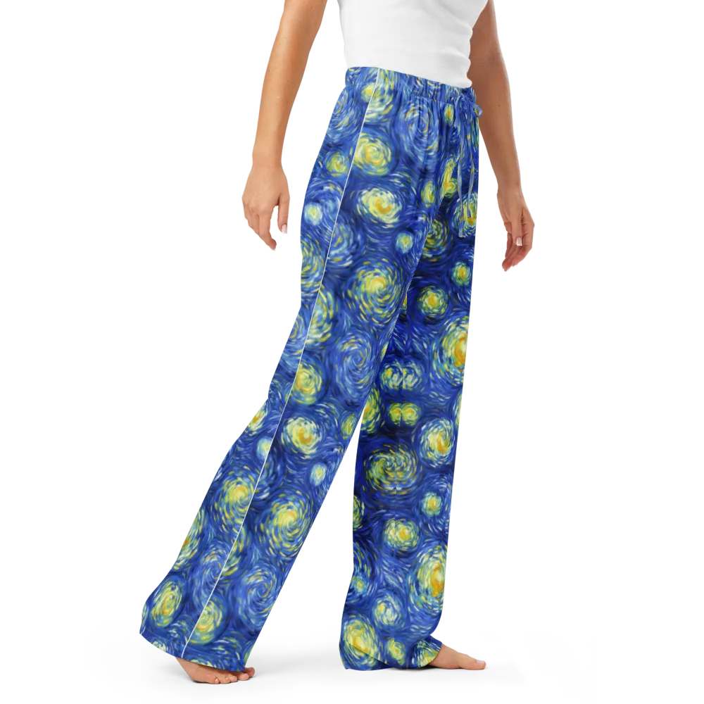 Golden Galaxies on Women's Pajama Pants — Right Front
