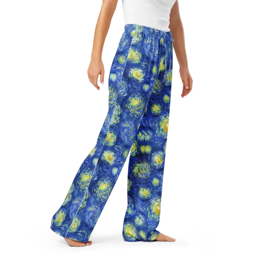 Golden Galaxies on a Women's Pajama Pants
