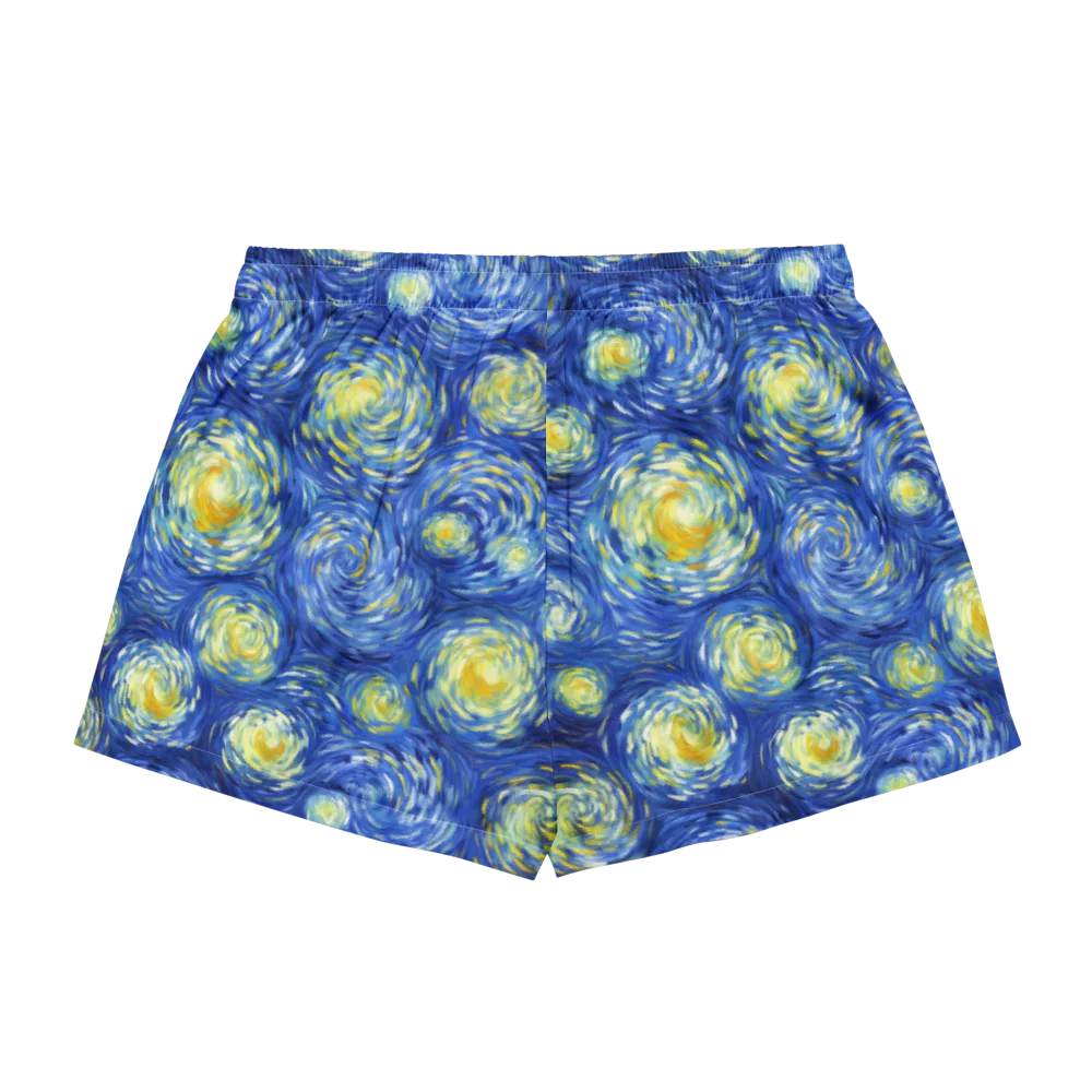 Golden Galaxies on Women's Pajama Shorts — Back