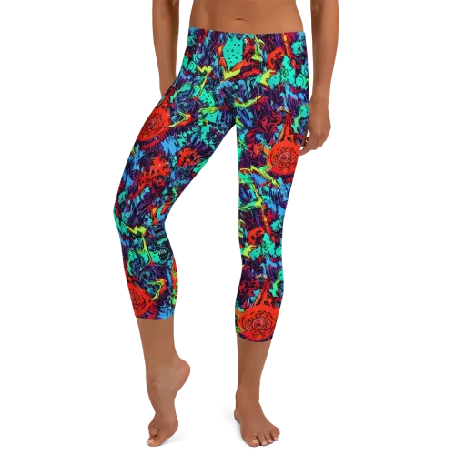 Neon Bog on a Capri Leggings