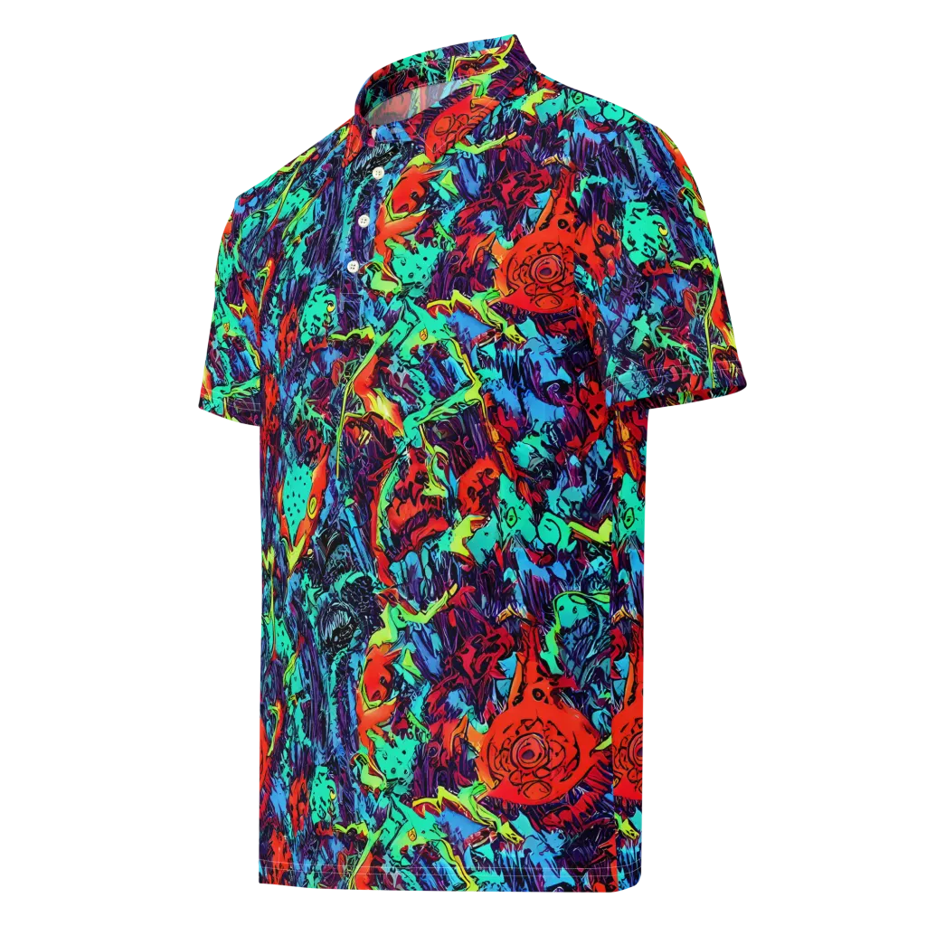 Neon Bog on Men's Slim Fit Polo Shirt — Left Front