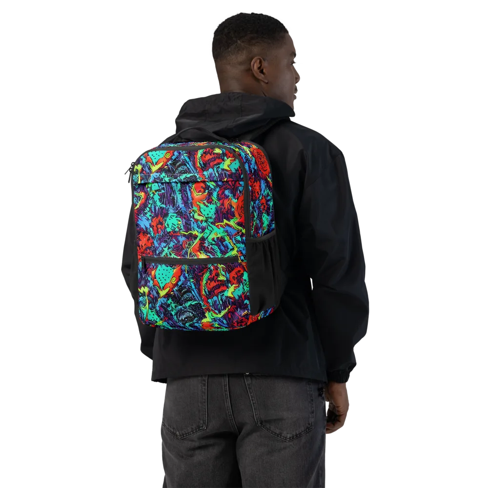 Neon Bog on Utility Backpack — Back