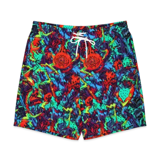 Neon Bog on a Men's Board Shorts