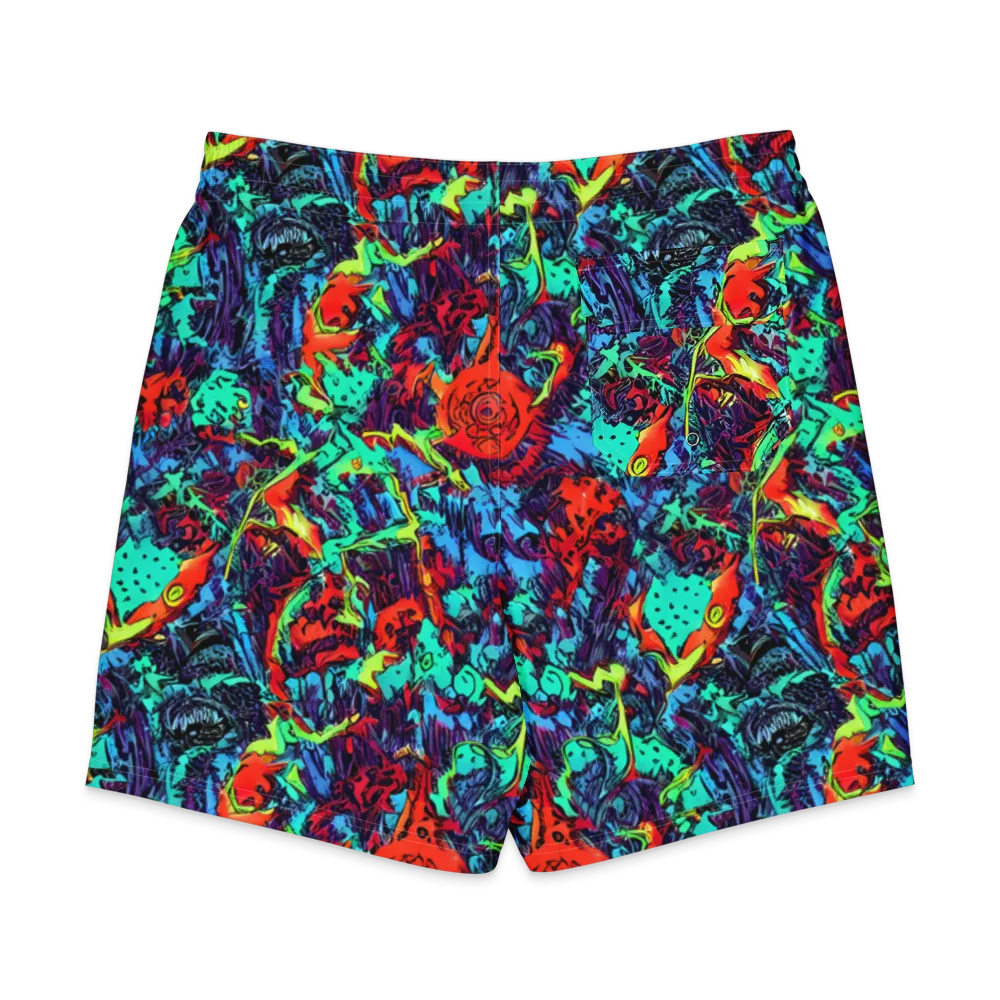 Neon Bog on Men's Board Shorts — Back