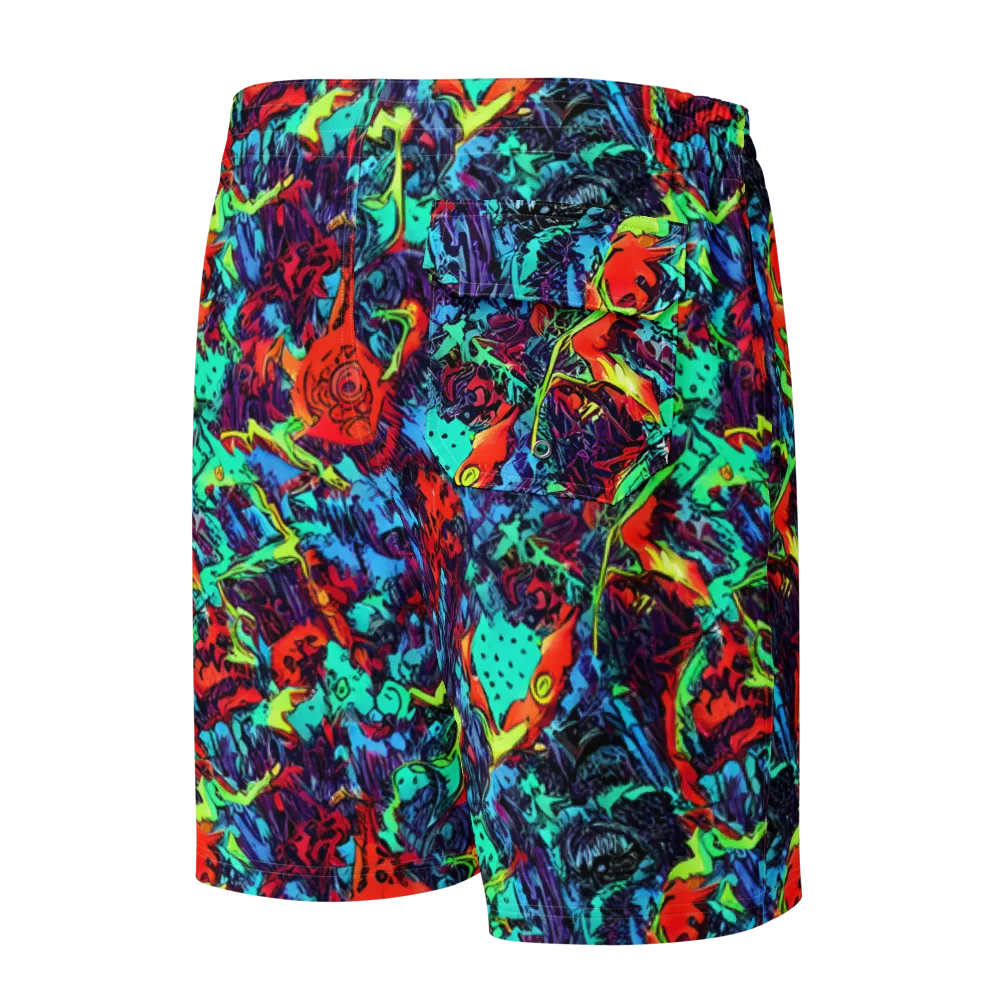 Neon Bog on Men's Board Shorts — Back