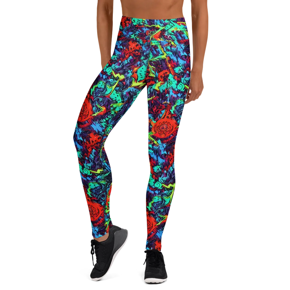 Neon Bog on Yoga Leggings — Front