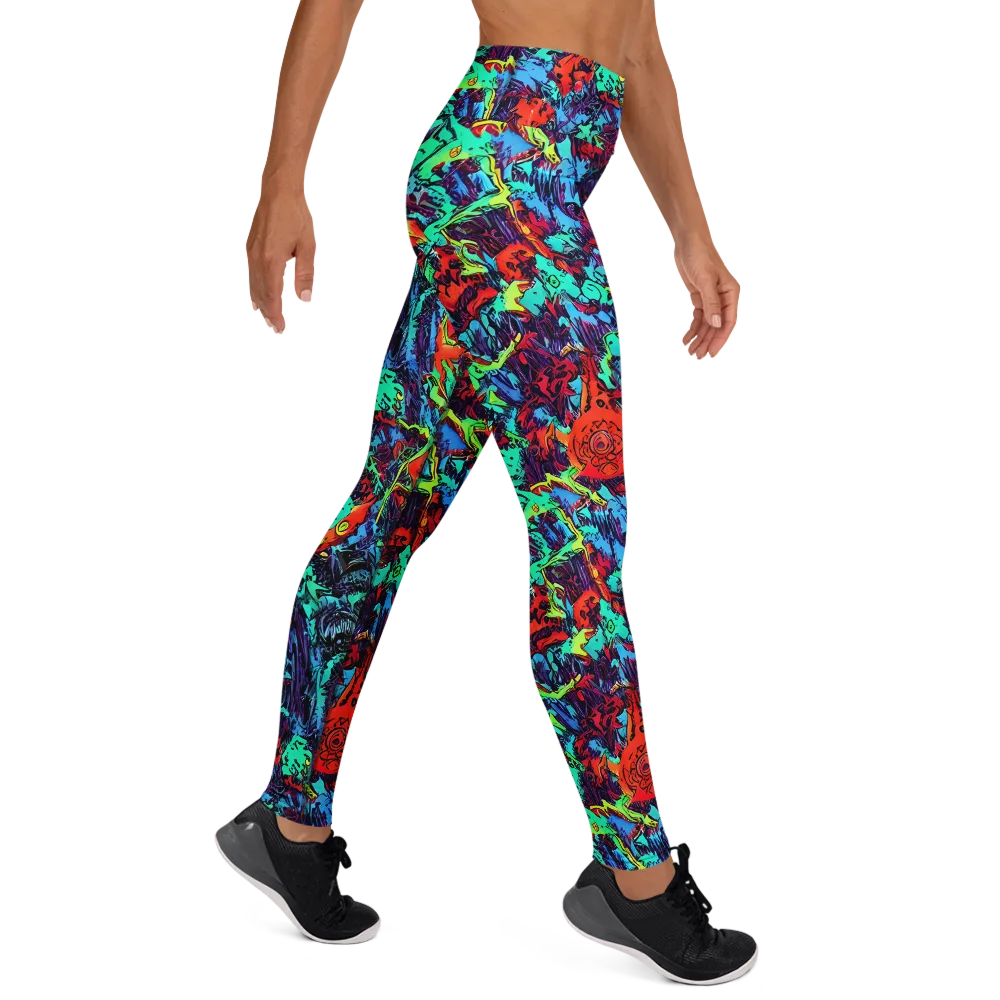 Neon Bog on Yoga Leggings — Right