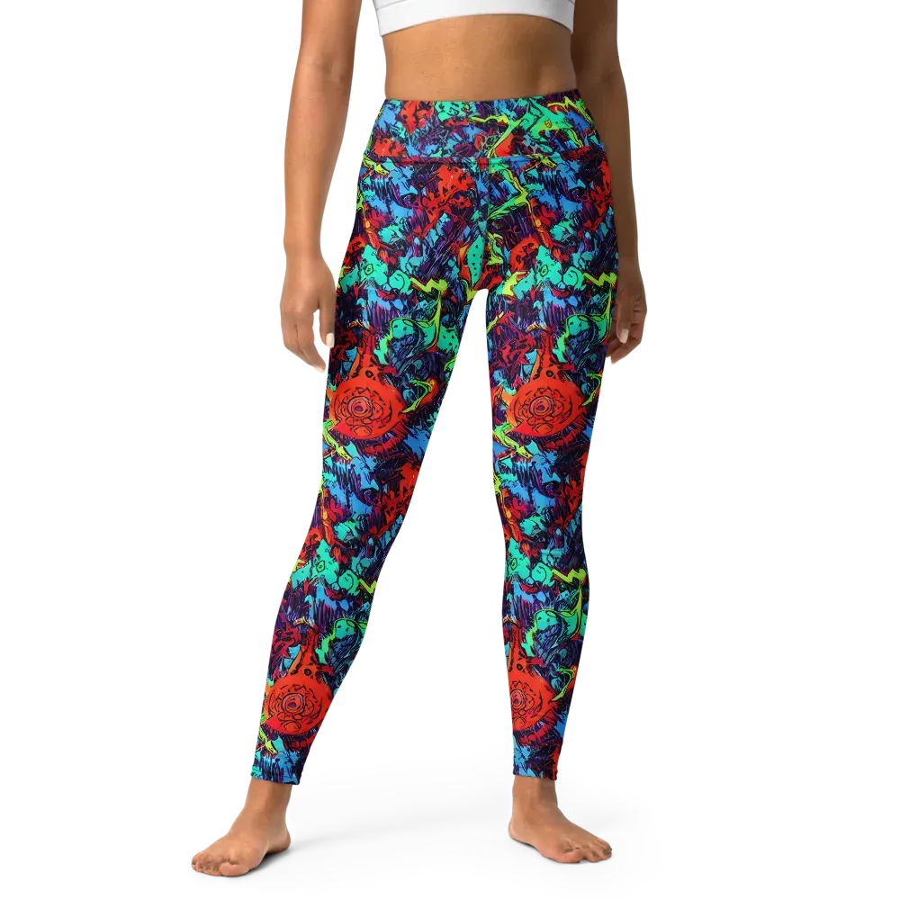 Neon Bog on Yoga Leggings — Front