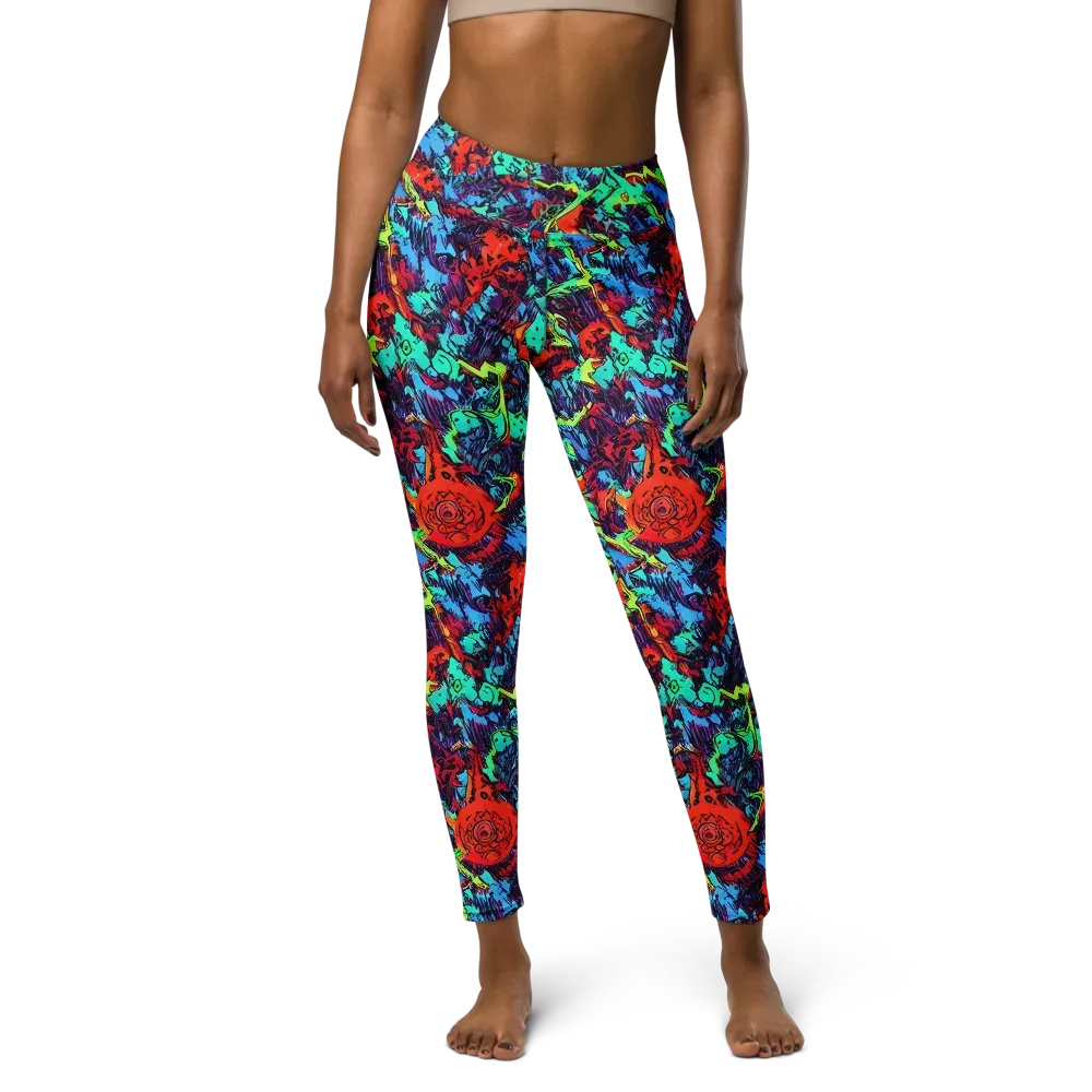 Neon Bog on Yoga Leggings — Front