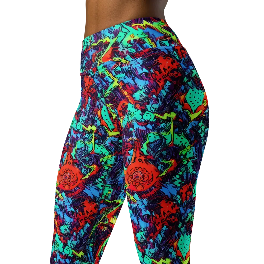 Neon Bog on Yoga Leggings — Left Front