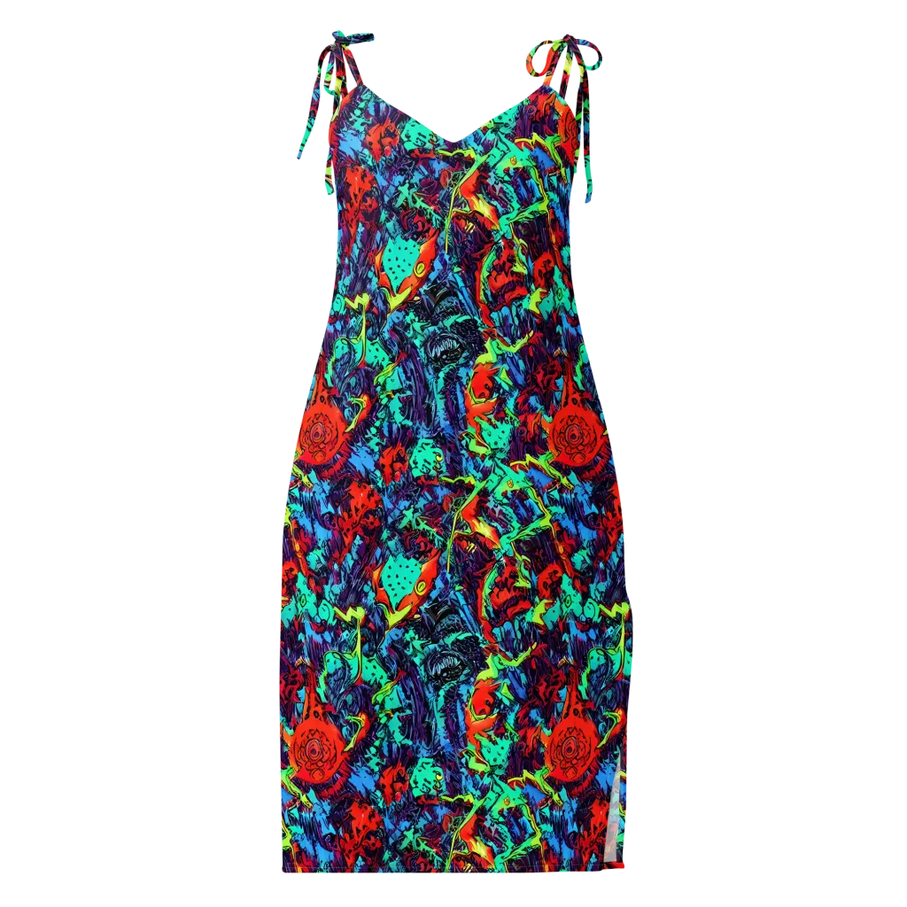 Neon Bog on Slip Dress — Front