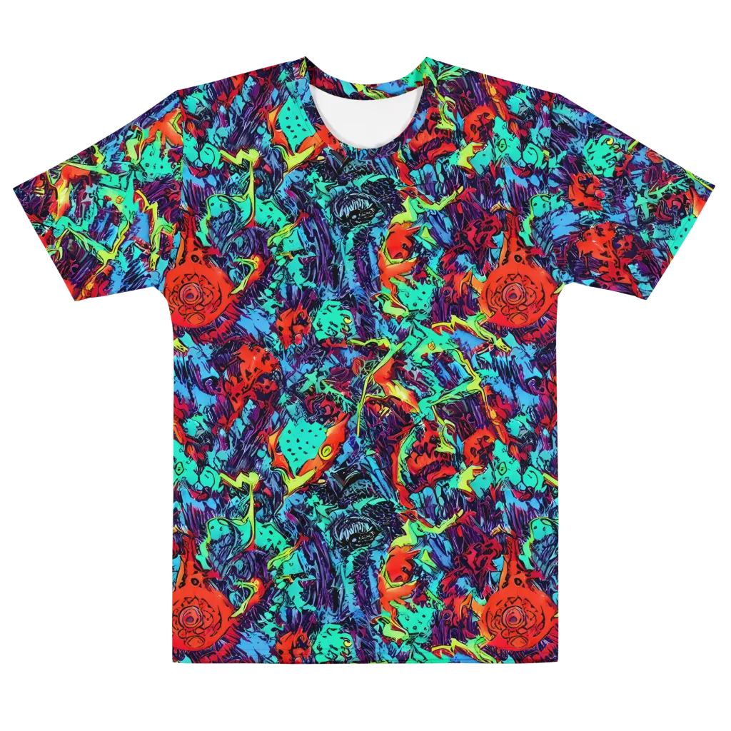 Neon Bog on Men's Cotton Crew Neck T-Shirt — Front
