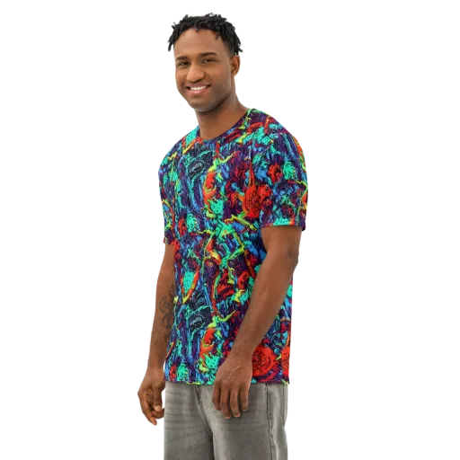 Neon Bog on a Men's Cotton Crew Neck T-Shirt