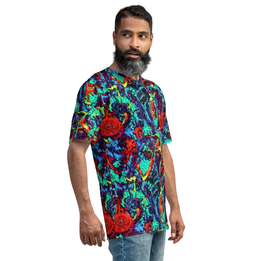 Neon Bog on Men's Crew Neck T-Shirt — Right