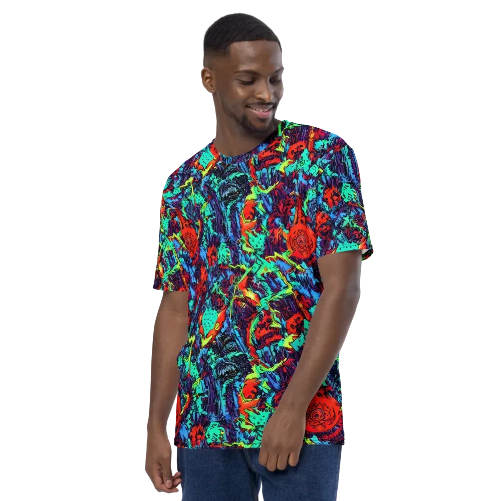 Neon Bog on Men's Crew Neck T-Shirt — Left