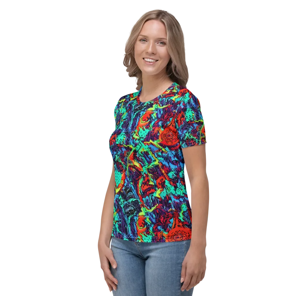 Neon Bog on Women's Crew Neck T-Shirt — Left