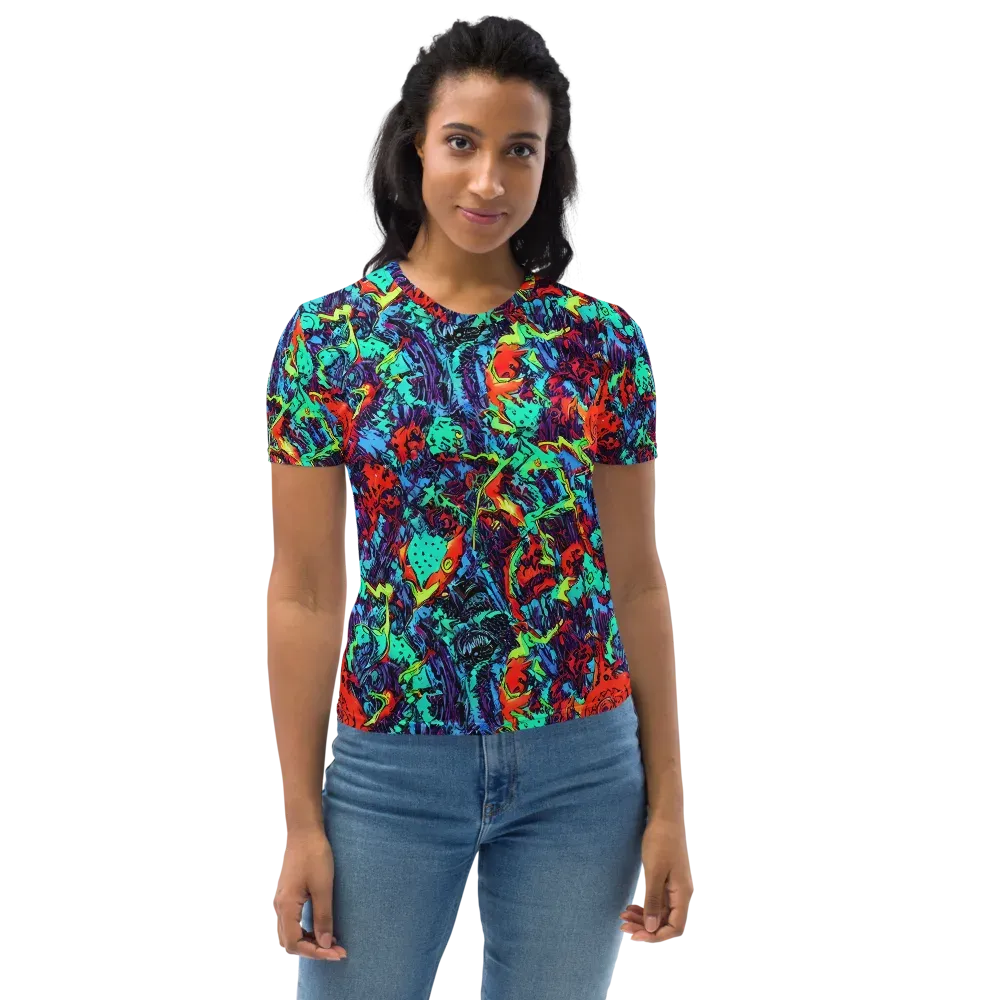 Neon Bog on Women's Crew Neck T-Shirt — Front