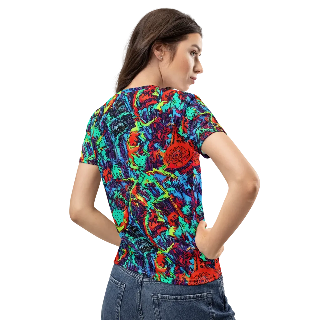 Neon Bog on Women's Crew Neck T-Shirt — Back