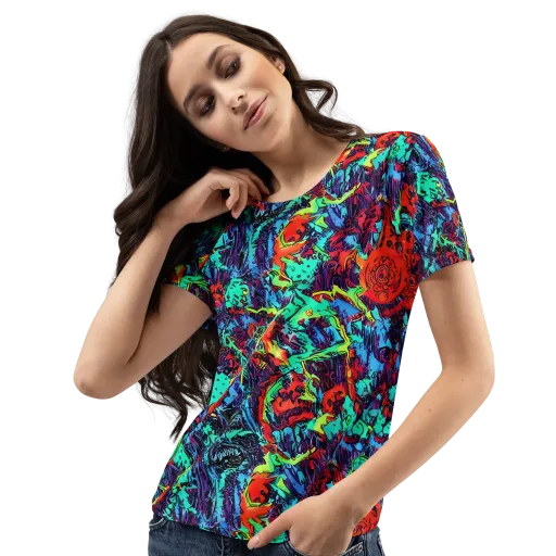 Neon Bog on a Women's Crew Neck T-Shirt