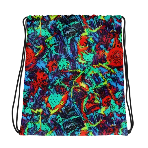 Neon Bog on a Drawstring Bag