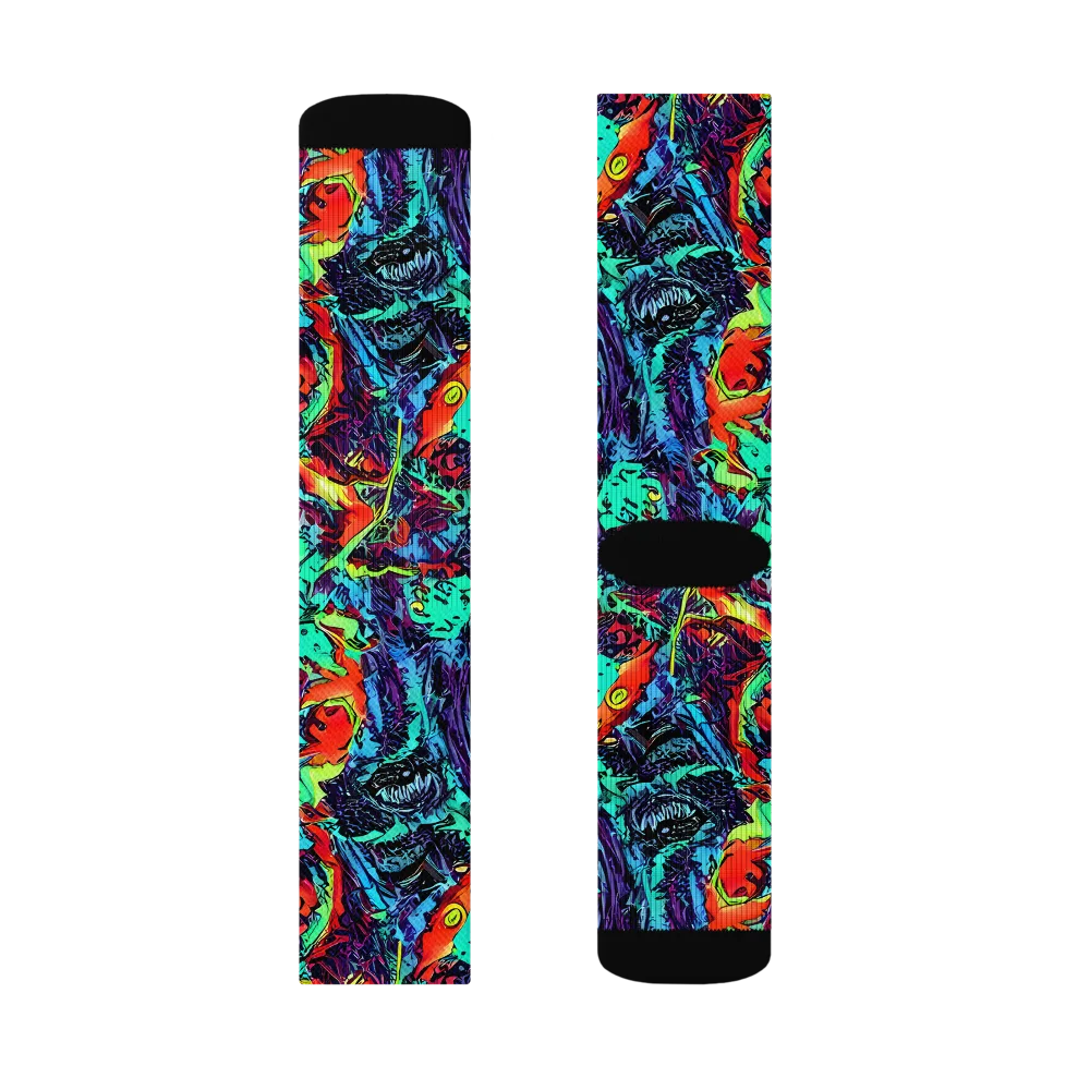 Neon Bog on Socks — Left Sock