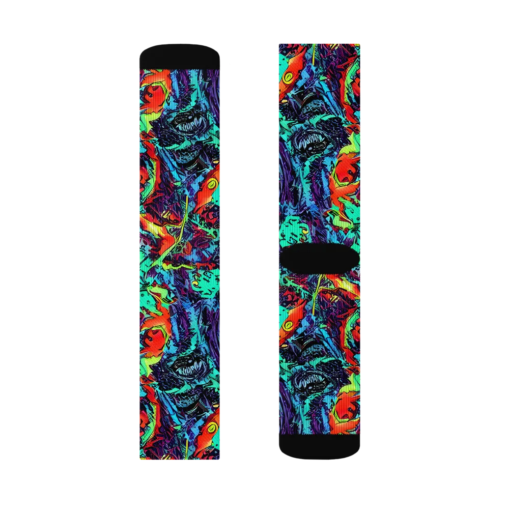 Neon Bog on Socks — Right Sock