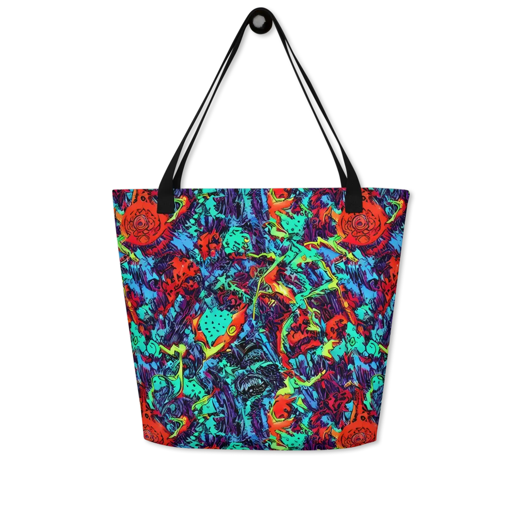 Neon Bog on Large Tote Bag W/ Pocket — Front