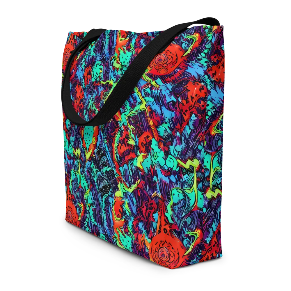 Neon Bog on Large Tote Bag W/ Pocket — Front