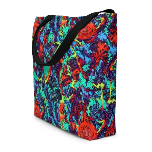 Neon Bog on a Large Tote Bag W/ Pocket