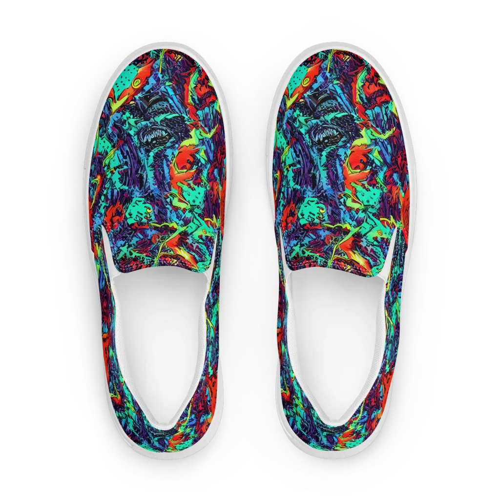 Neon Bog on Women's Slip-On Canvas Shoes — Front