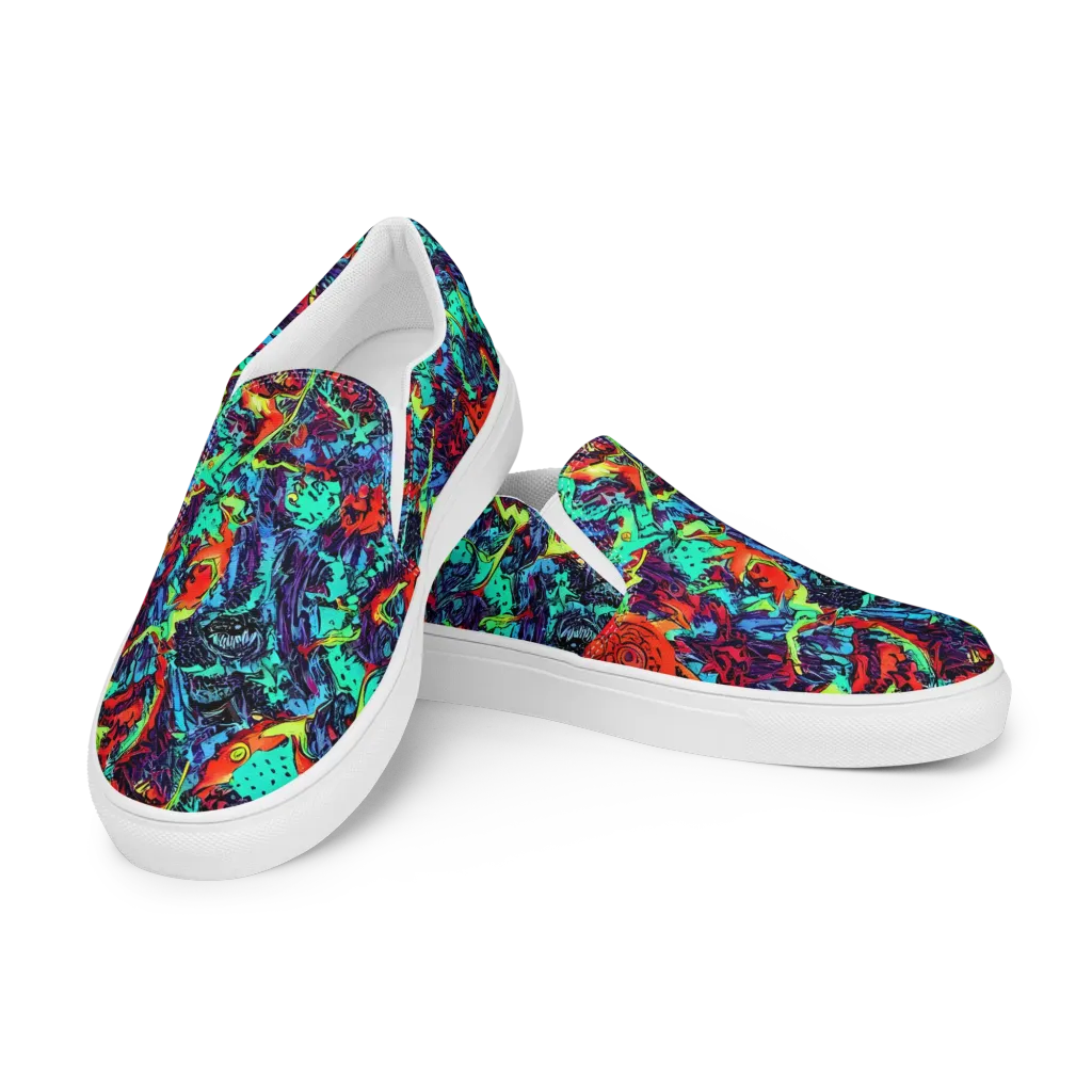 Neon Bog on Women's Slip-On Canvas Shoes — Left Front