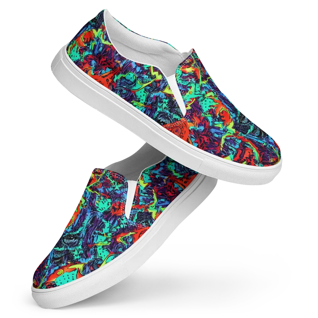 Neon Bog on Women's Slip-On Canvas Shoes — Front