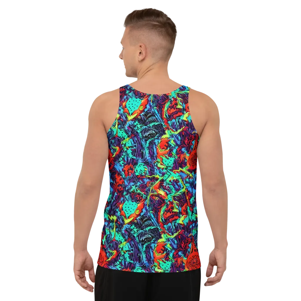 Neon Bog on Men's Tank Top — Back